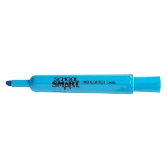 School Smart Blue Highlighters – Chisel Tip – Bulk Pack of 48 Blue Markers - Picture 2 of 6